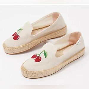 Soludos Cherry on Top Canvas Espadrilles, Size 10